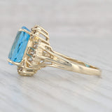 Light Gray 6.36ctw Oval Blue Topaz Diamond Ring 14k Yellow Gold Size 7.25 Cocktail