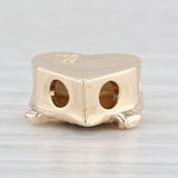 Vintage Blue Sapphire Heart Love Birds Slide Charm 14k Yellow Gold TCC September