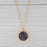 Light Gray New Nina Nguyen Druzy Amethyst Blissful Necklace Sterling Gold Vermeil 16-18
