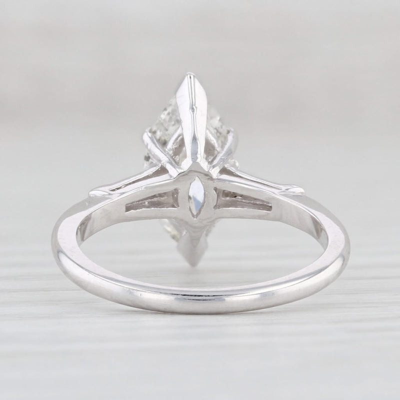 Light Gray 1.66ctw Marquise Diamond Engagement Ring 14k White Gold Size 6 EGL USA