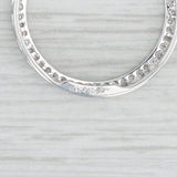 Light Gray 0.14ctw Diamond Circle Pendant 18k White Gold Floating Drop Heart Frame