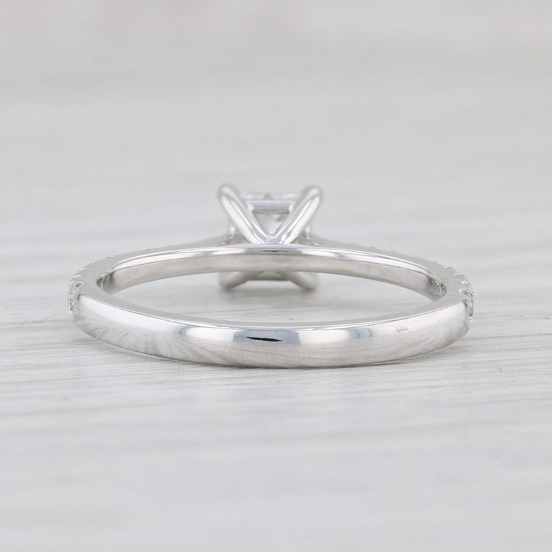 New 0.73ctw Diamond Ring 14k White Gold Size 6.75 Princess Solitaire