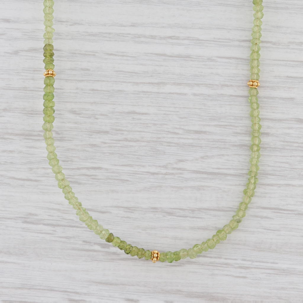 Light Gray New Nina Nguyen Harmony Necklace Gold Vermeil Sterling Green Peridot Bead