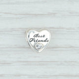 Light Gray New Authentic Pandora Friendship Heart Charm 7912727CZ Sterling Silver Clear CZ