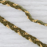 New Nina Nguyen Cordelia Necklace Druzy Geode Woven Green Leather