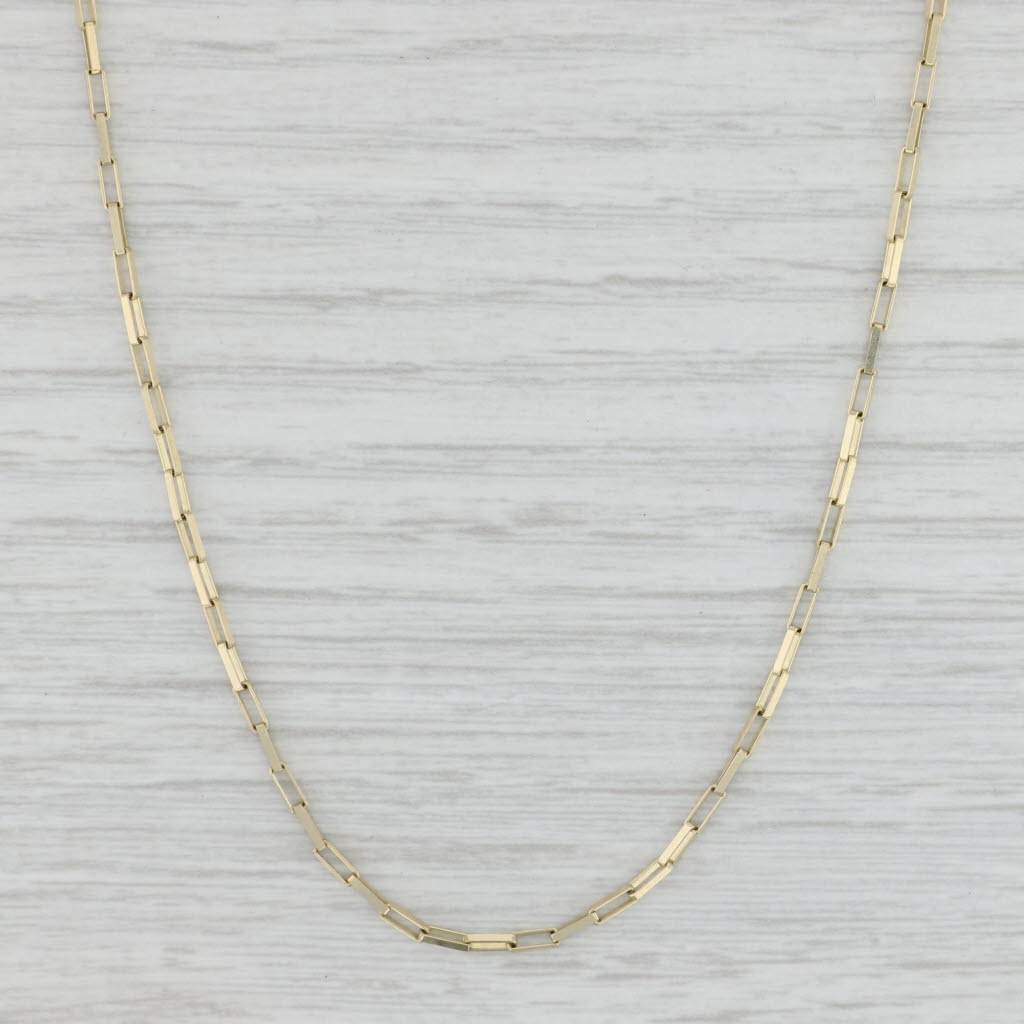 Light Gray New 23.5" 1.5mm Elongated Box Chain 10k Yellow Gold Lobster Clasp