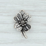 Light Gray Dogwood Flower Charm Sterling Silver Floral Pendant Our State North Carolina