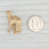 Lab Created Ruby Eye Camel Brooch 14k Yellow Gold Figural Animal Jewelry Pin