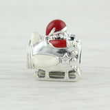 Light Gray New Authentic Pandora Santa in Space Charm 797511ENMX Sterling Silver Christmas