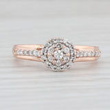 0.20ctw Round Diamond Halo Engagement Ring 10k Rose Gold Size 7