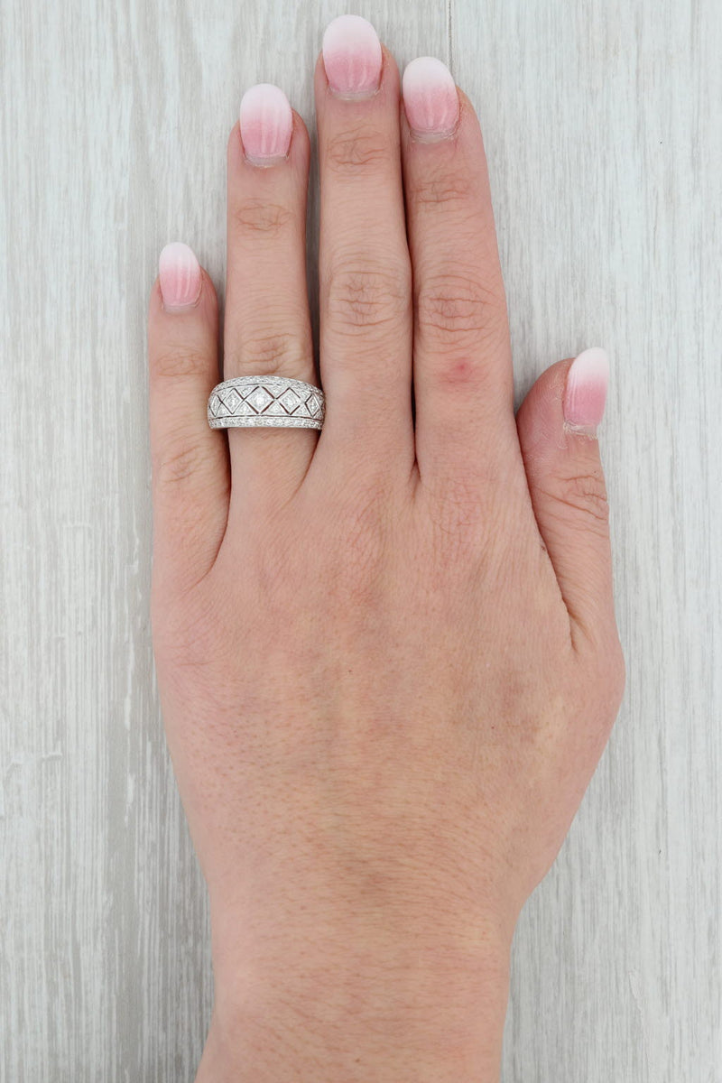 Gray Vintage 0.37ctw Diamond Ring 18k White Gold Size 6.5 Wedding Band