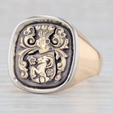 Ram Knight Coat of Arms Signet Ring 18k Gold Coat of Arms Size 13 Men's