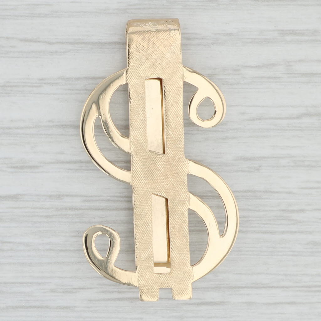 Dollar Sign Money Clip 14k Yellow Gold Wallet Men's Accessories