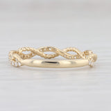 New Diamond Woven Stackable Ring 14k Yellow Gold Size 6.5 Wedding Band