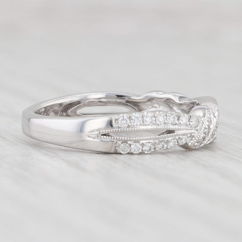 Light Gray Kirk Kara 0.20ctw Diamond Woven Ring 18k Gold Size 6.5 Wedding Band Stackable