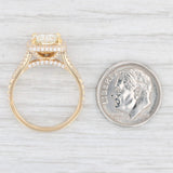 New 2.96ctw Yellow Diamond Halo Engagement Ring 14k Yellow Gold Size 7.25 GIA