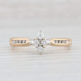 0.20ctw Diamond Cluster Marquise Engagement Ring 14k Yellow Gold Size 9.25