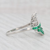 Light Gray 2.13ctw Emerald Diamond Cluster Ring Platinum Size 8 Cocktail