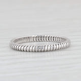 Etched Ridged Ring 14k White Gold Size 5.75 Band