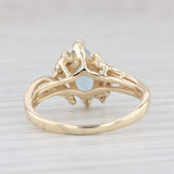 Light Gray 1.15ctw Marquise Aquamarine Diamond Bypass Ring 14k Yellow Gold Size 6.75