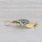 Ornate Ship Pendant 18k Gold Diamond Enamel Statement Nautical Viking