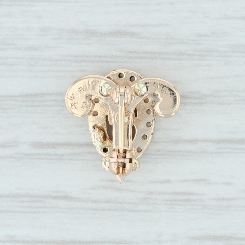 Light Gray Theta Upsilon Badge 10k Yellow Gold Opals Greek Sorority Member Pin Delta Zeta