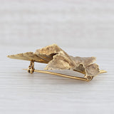 Light Gray Vintage Tiffany & Co Leaf Statement Brooch 18k Yellow Gold Italy Floral Pin