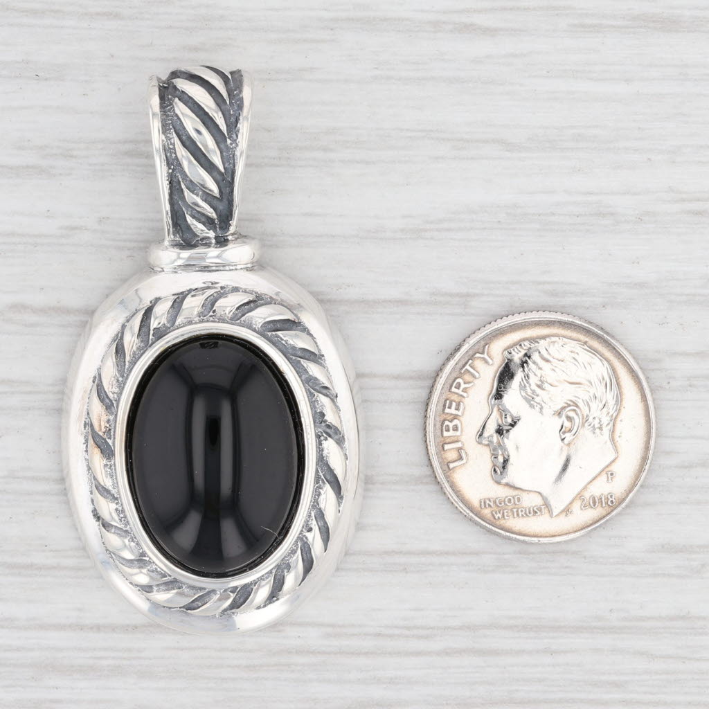 Light Gray New Onyx Drop Pendant 925 Sterling Silver Solitaire