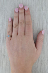 Dark Gray 0.63ctw Round Blue Topaz Diamond Ring 14k White Gold Size 3.5 Engagement