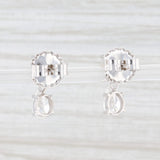 2.21ctw Diamond Teardrop Earrings 14k White Gold Pierced Dangle Round & Pear