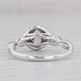 0.25ctw Round Diamond Halo Engagement Ring 14k White Gold Size 7.5