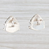 Light Gray New White Mother of Pearl Stud Earrings Sterling Silver Pierced