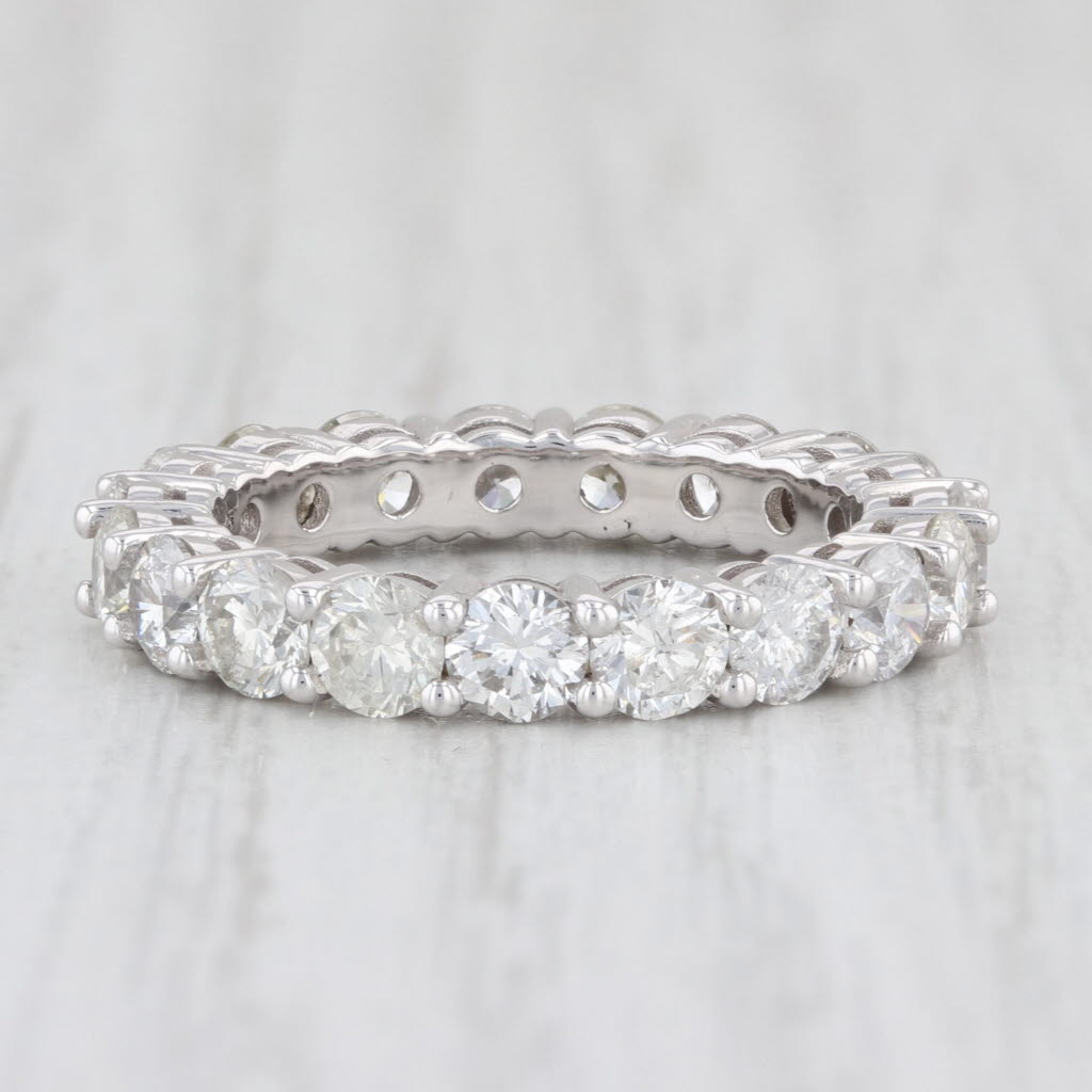 Light Gray New 3.44ctw Diamond Eternity Band 14k White Gold Size 6 Stackable Wedding Ring