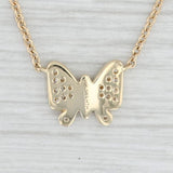 Light Gray New 0.14ctw Diamond Butterfly Pendant Necklace 14k Yellow Gold 16-18" Adjustable