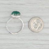 Light Gray Gabriel & Co Green Chalcedony Solitaire Ring Hammered Sterling Silver Size 7