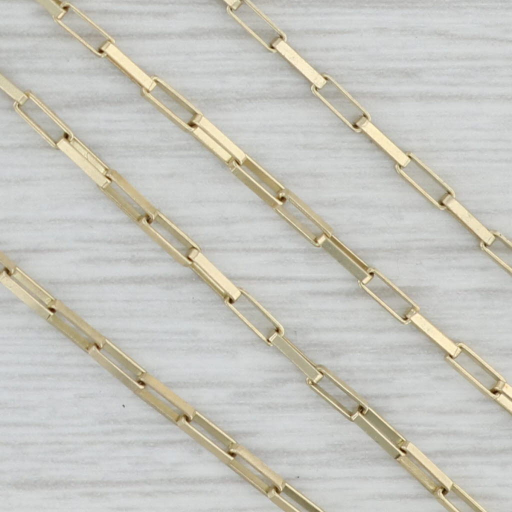 Gray 23.5" New Elongated Box Chain 10k Yellow Gold Lobster Clasp 1.6mm