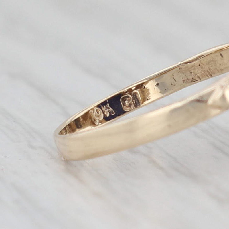 Blue Lapis Lazuli Oval Cabochon Solitaire Ring 10k Yellow Gold Heart Accents 6