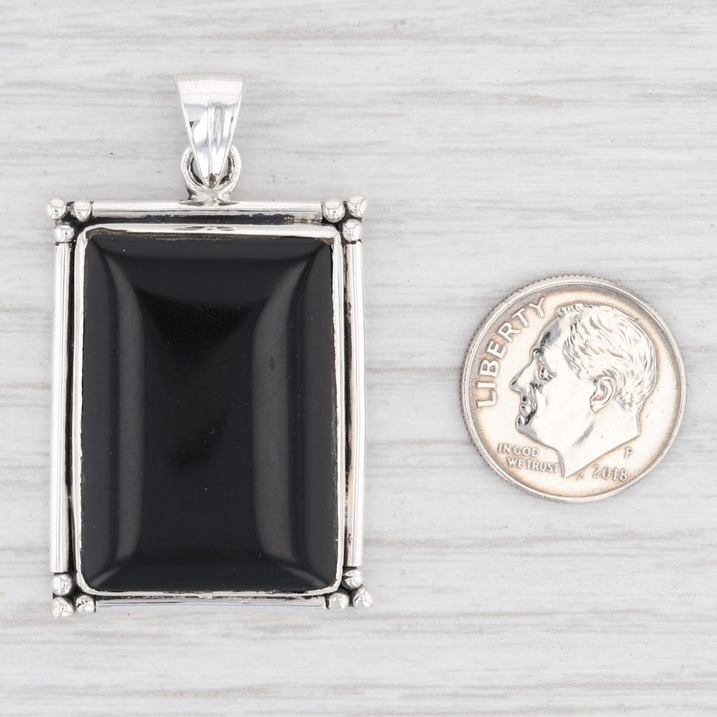 Light Gray New Onyx Statement Pendant 925 Sterling Silver B12756