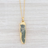 New Nina Nguyen Necklace Green Kyanite Crinkle Chain Sterling Gold Vermeil 24-26