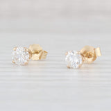 New 0.75ctw Round Diamond Solitaire Stud Earrings 14k Gold April Birthstone