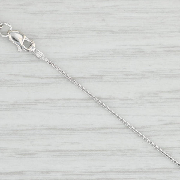 Light Gray 29.5" Wheat Chain Necklace 14k White Gold 0.8mm Lobster Clasp