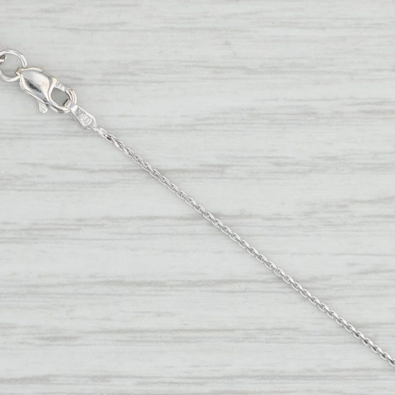 29.5" Wheat Chain Necklace 14k White Gold 0.8mm Lobster Clasp