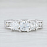 Light Gray 1.84ctw 3Stone Diamond Ring 14k White Gold Size 6 Engagement Anniversary