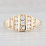 0.43ctw Tapering Diamond Stripes Ring 14k Yellow Gold Size 8