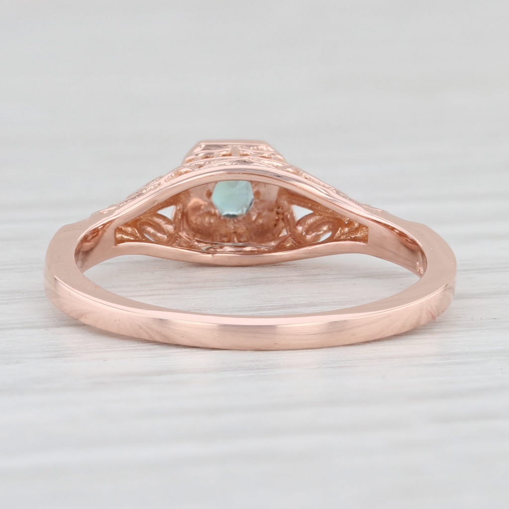 Light Gray New 0.18ct Green Alexandrite Ring 14k Rose Gold Size 6.5 Oval Solitaire Filigree