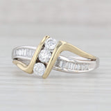 0.40ctw Diamond 3-Stone Ring 14k White Gold Size 7 Wedding Anniversary Band
