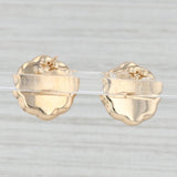 Light Gray Pinwheel Swirl Button Earrings 14k Yellow Gold Pierced Studs
