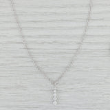 Light Gray 0.25ctw Diamond Journey Pendant Necklace 14k White Gold 16" Cable Chain
