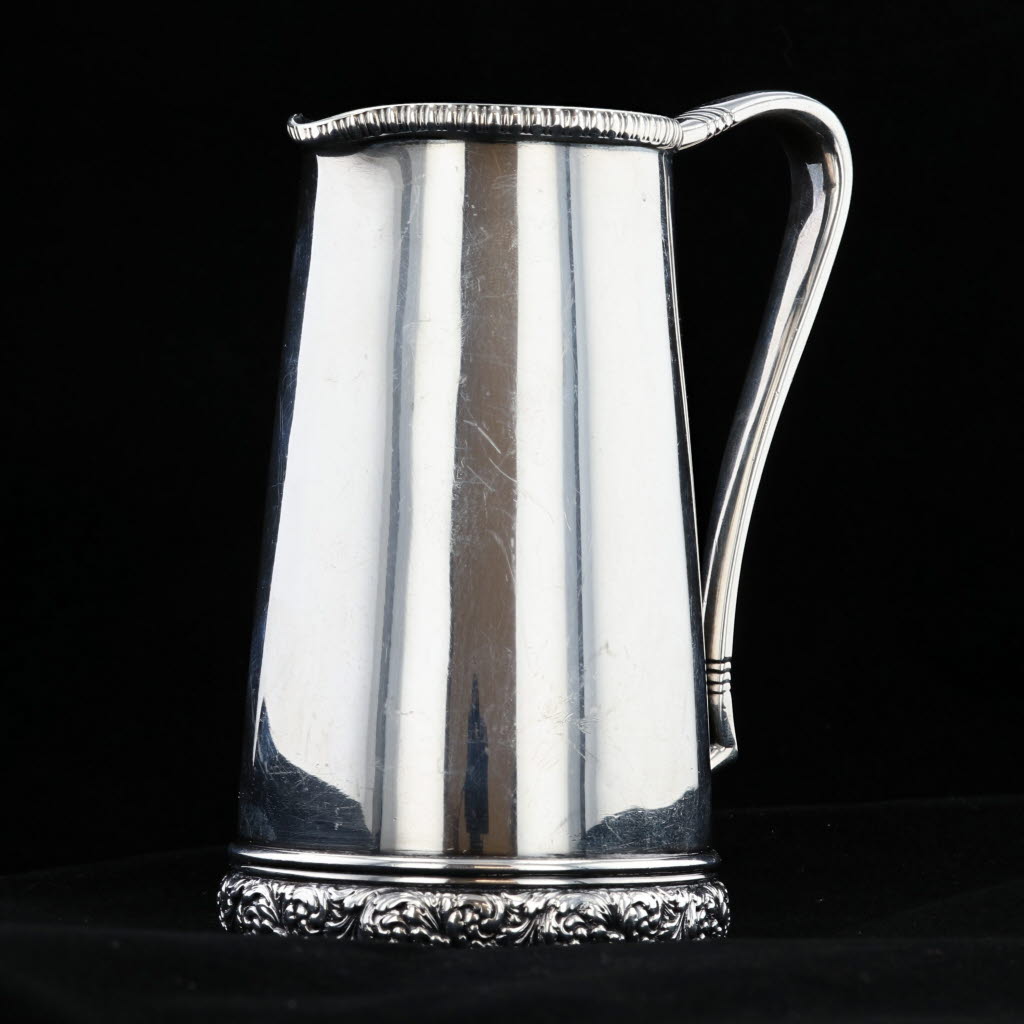 Black Tiffany & Co Cream Pitcher Sterling Silver 1.5 Gills Floral Hollowware 5399M8497