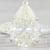 Light Gray 4.99ctw Pear Diamond Teardrop Engagement Ring Platinum Size 5 Arthritic Band GIA